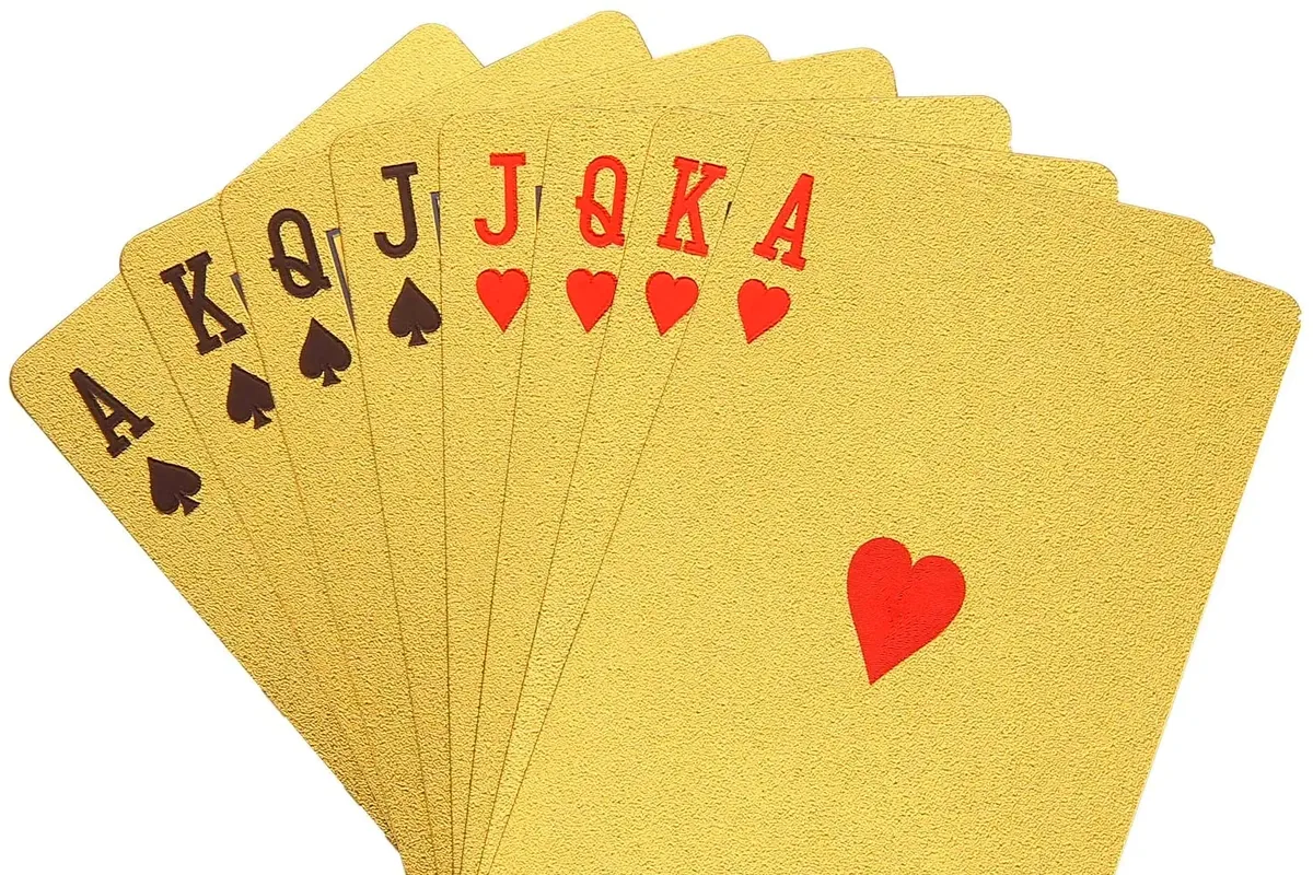 Gold PVC waterproof playing cards for high-handling use