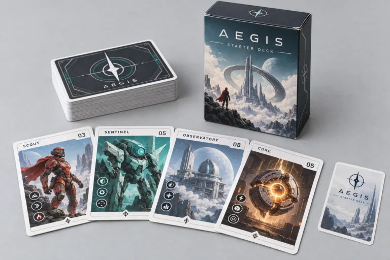 Original trading card reference with illustrated characters and matching packaging.